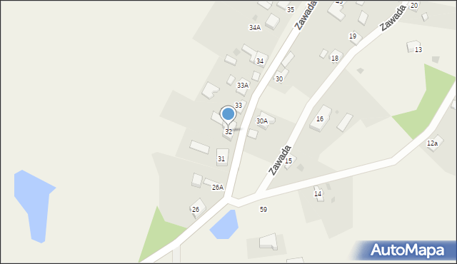 Zawada, Zawada, 32, mapa Zawada