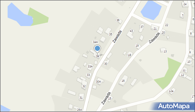 Zawada, Zawada, 34, mapa Zawada