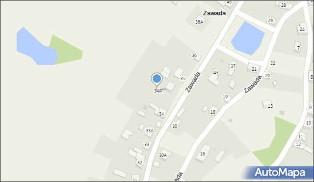 Zawada, Zawada, 34A, mapa Zawada