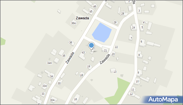 Zawada, Zawada, 37a, mapa Zawada