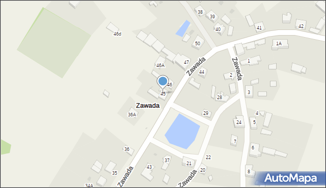 Zawada, Zawada, 45, mapa Zawada