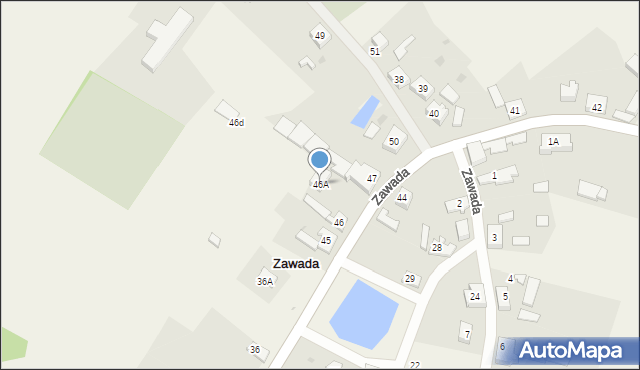 Zawada, Zawada, 46A, mapa Zawada