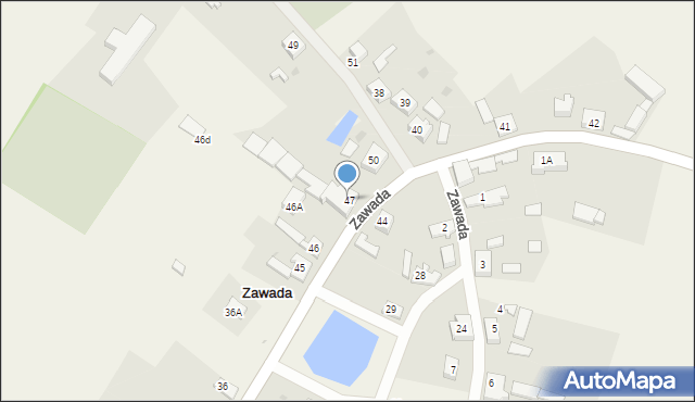Zawada, Zawada, 48, mapa Zawada