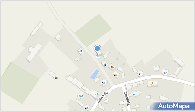 Zawada, Zawada, 51, mapa Zawada