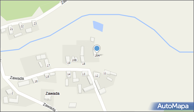 Zawada, Zawada, 18A, mapa Zawada