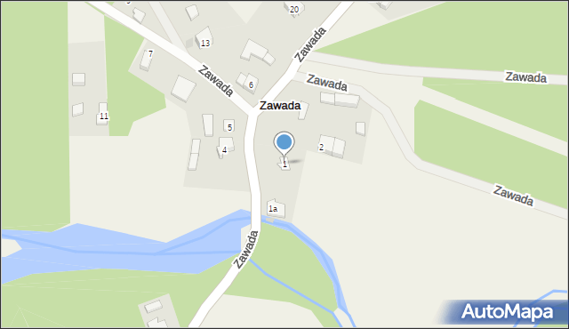 Zawada, Zawada, 1, mapa Zawada