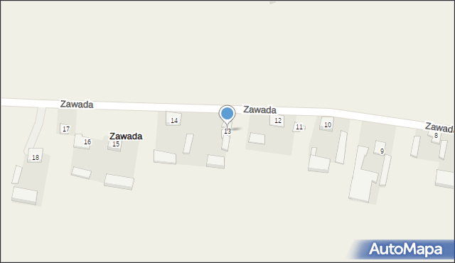 Zawada, Zawada, 13, mapa Zawada