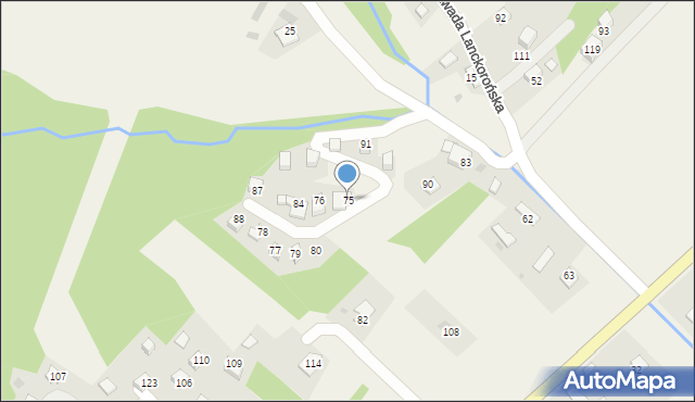 Zawada Lanckorońska, Zawada Lanckorońska, 75, mapa Zawada Lanckorońska