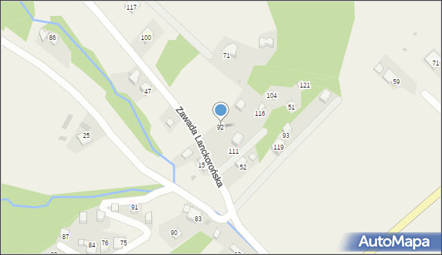 Zawada Lanckorońska, Zawada Lanckorońska, 92, mapa Zawada Lanckorońska