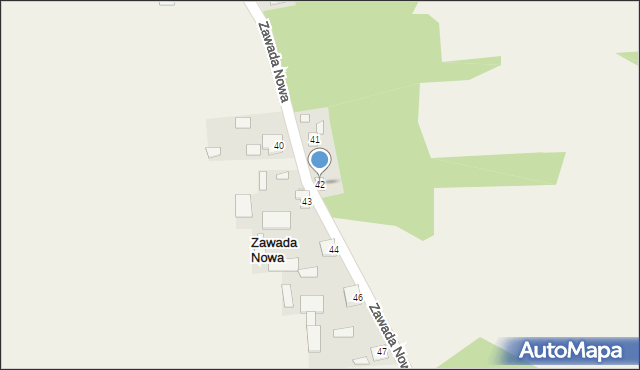 Zawada Nowa, Zawada Nowa, 42, mapa Zawada Nowa