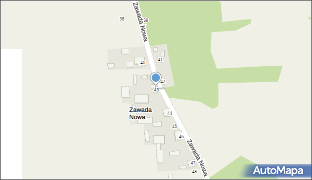 Zawada Nowa, Zawada Nowa, 43, mapa Zawada Nowa
