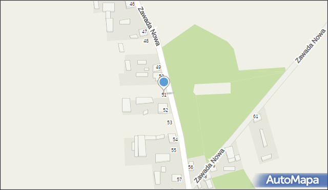 Zawada Nowa, Zawada Nowa, 51, mapa Zawada Nowa