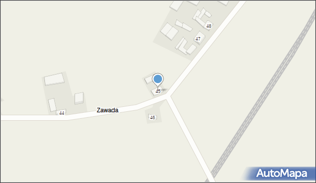 Zawada Pilicka, Zawada Pilicka, 45, mapa Zawada Pilicka