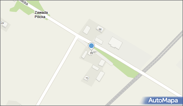 Zawada Pilicka, Zawada Pilicka, 69, mapa Zawada Pilicka