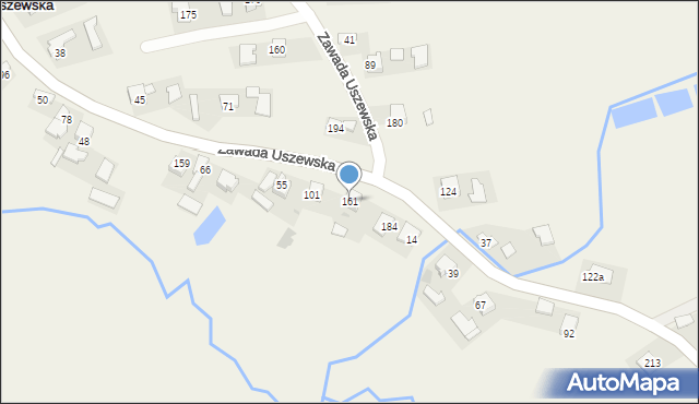 Zawada Uszewska, Zawada Uszewska, 161, mapa Zawada Uszewska