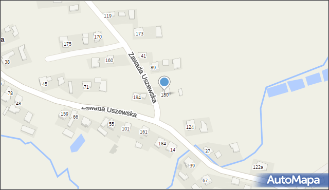 Zawada Uszewska, Zawada Uszewska, 180, mapa Zawada Uszewska