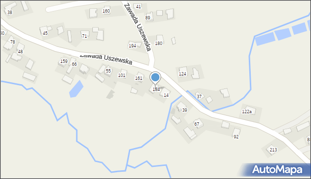 Zawada Uszewska, Zawada Uszewska, 184, mapa Zawada Uszewska