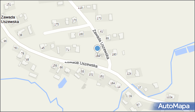 Zawada Uszewska, Zawada Uszewska, 194, mapa Zawada Uszewska