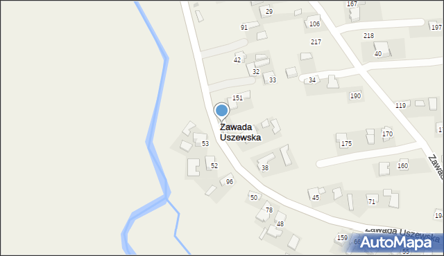 Zawada Uszewska, Zawada Uszewska, 35, mapa Zawada Uszewska