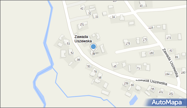 Zawada Uszewska, Zawada Uszewska, 38, mapa Zawada Uszewska