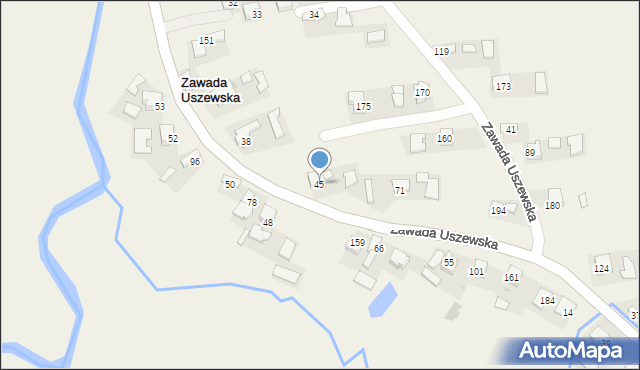 Zawada Uszewska, Zawada Uszewska, 45, mapa Zawada Uszewska