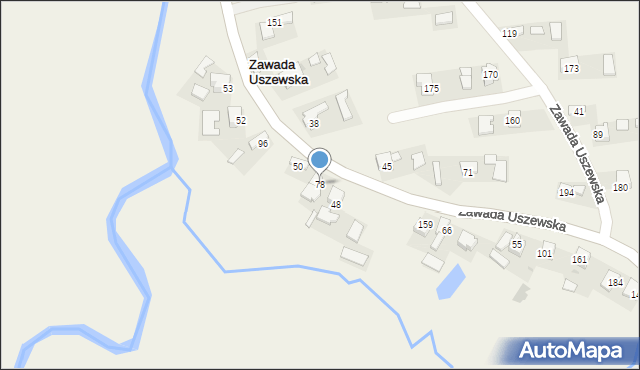 Zawada Uszewska, Zawada Uszewska, 78, mapa Zawada Uszewska