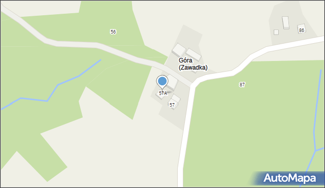 Zawadka, Zawadka, 57A, mapa Zawadka