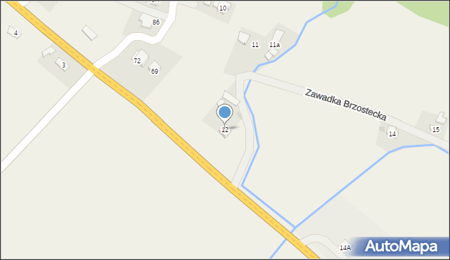 Zawadka Brzostecka, Zawadka Brzostecka, 12, mapa Zawadka Brzostecka