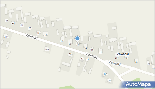 Zawadki, Zawadki, 15, mapa Zawadki