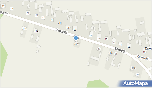 Zawadki, Zawadki, 16A, mapa Zawadki