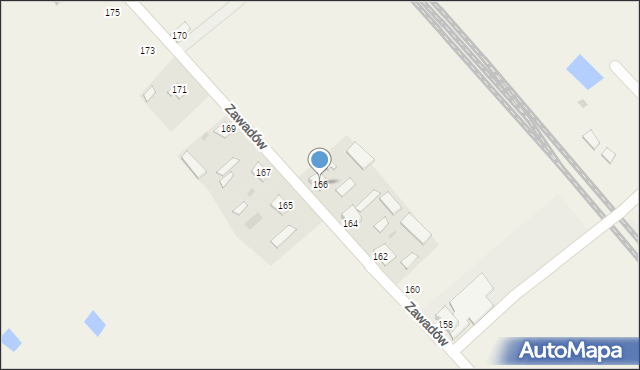 Zawadów, Zawadów, 166, mapa Zawadów