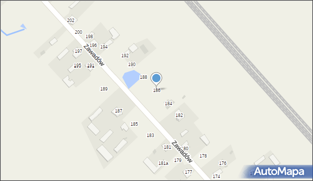 Zawadów, Zawadów, 186, mapa Zawadów