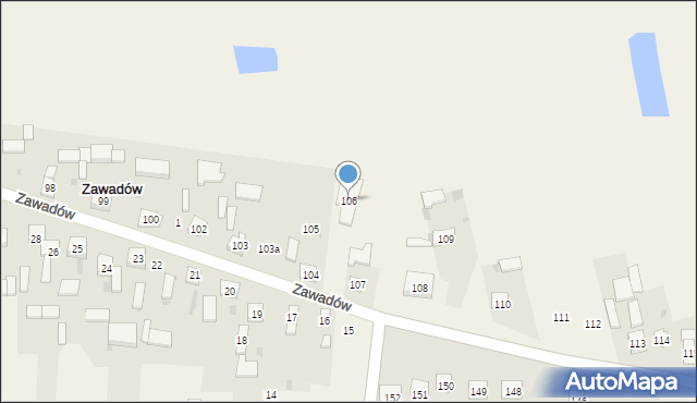 Zawadów, Zawadów, 106, mapa Zawadów