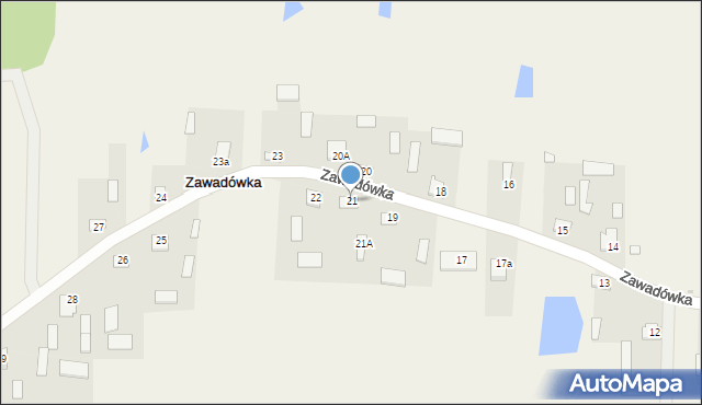 Zawadówka, Zawadówka, 21, mapa Zawadówka