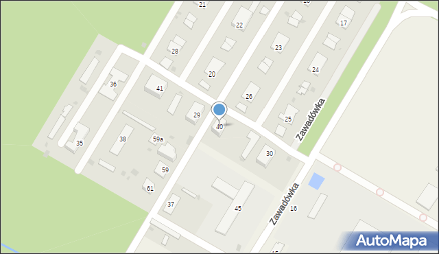 Zawadówka, Zawadówka, 40, mapa Zawadówka
