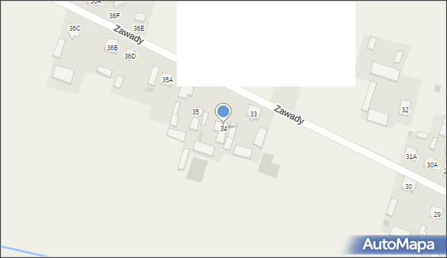 Zawady, Zawady, 34, mapa Zawady