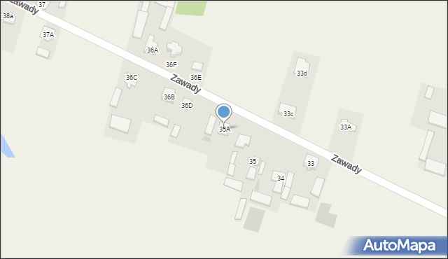 Zawady, Zawady, 35A, mapa Zawady