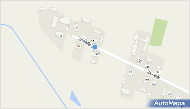 Zawady, Zawady, 37A, mapa Zawady