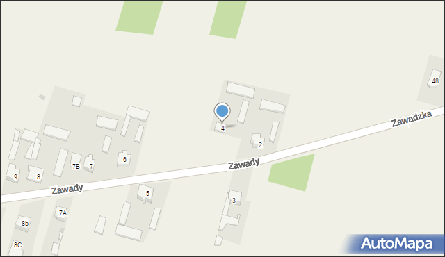 Zawady, Zawady, 4, mapa Zawady