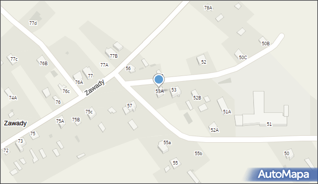 Zawady, Zawady, 53A, mapa Zawady