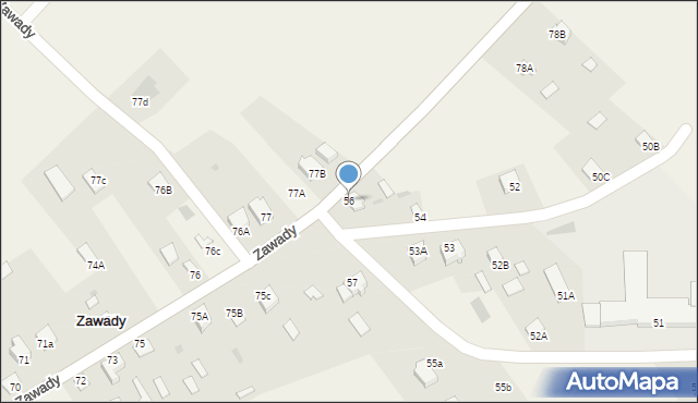 Zawady, Zawady, 56, mapa Zawady