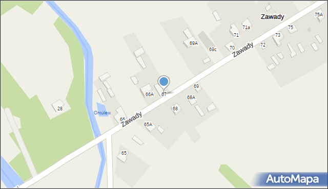 Zawady, Zawady, 67, mapa Zawady