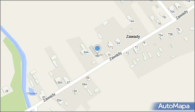 Zawady, Zawady, 69c, mapa Zawady