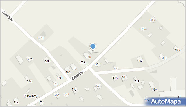 Zawady, Zawady, 78C, mapa Zawady