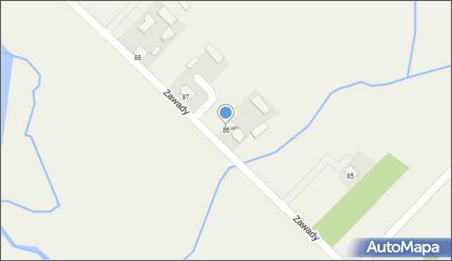 Zawady, Zawady, 86, mapa Zawady