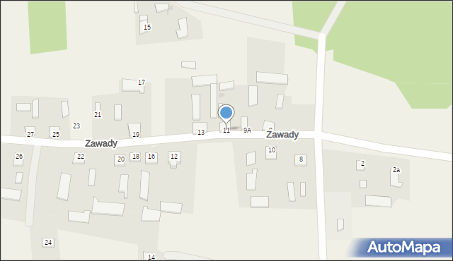 Zawady, Zawady, 11, mapa Zawady