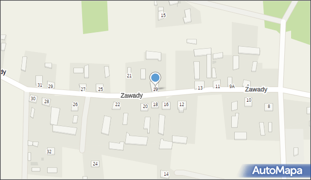 Zawady, Zawady, 19, mapa Zawady