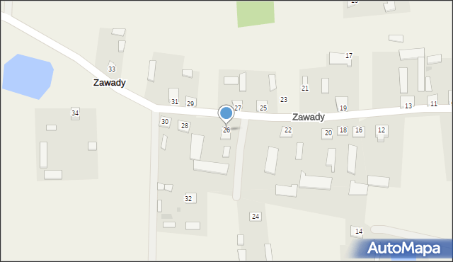 Zawady, Zawady, 26, mapa Zawady
