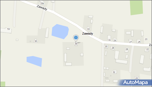 Zawady, Zawady, 34, mapa Zawady