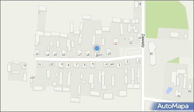 Zawady, Zawady, 19, mapa Zawady